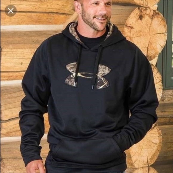 Under Armour Black Storm Camo Camoflage Hoodie Hooded Sweatshirt Men's 3X EUC